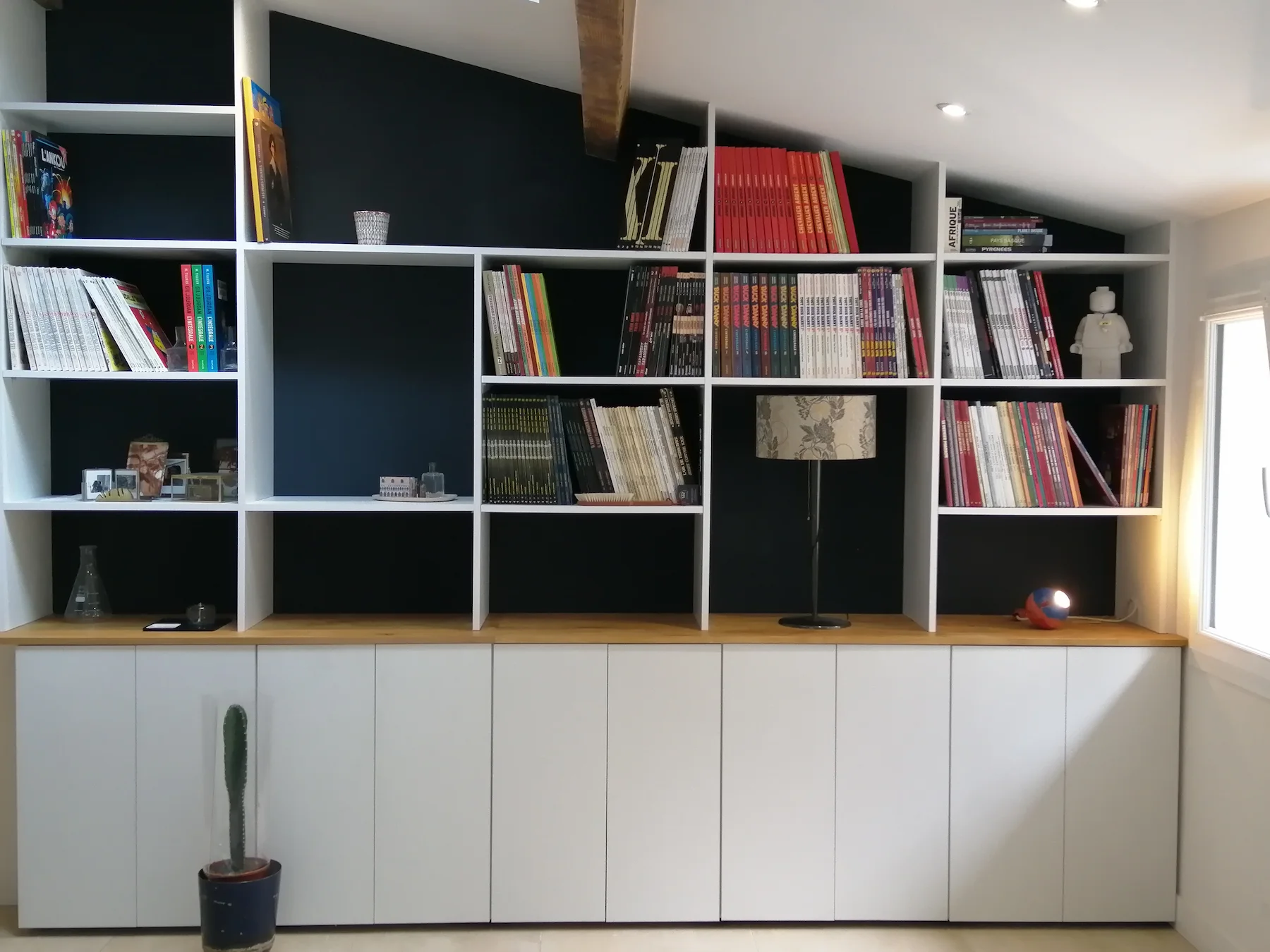 Bibliothèque d'intérieur aménagée